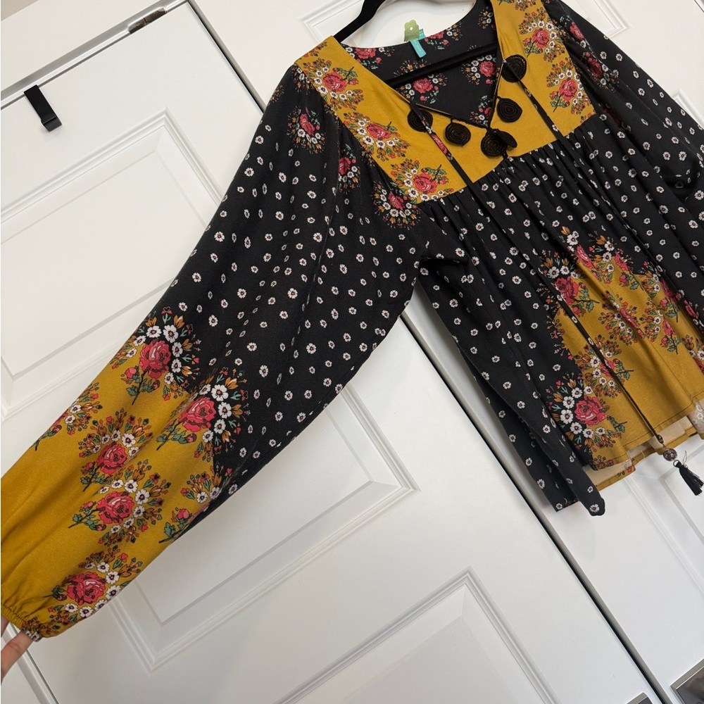 Anthropologie x Farm Rio INTARSIA Small Pullover Boho Blouse - Picture 8 of 12